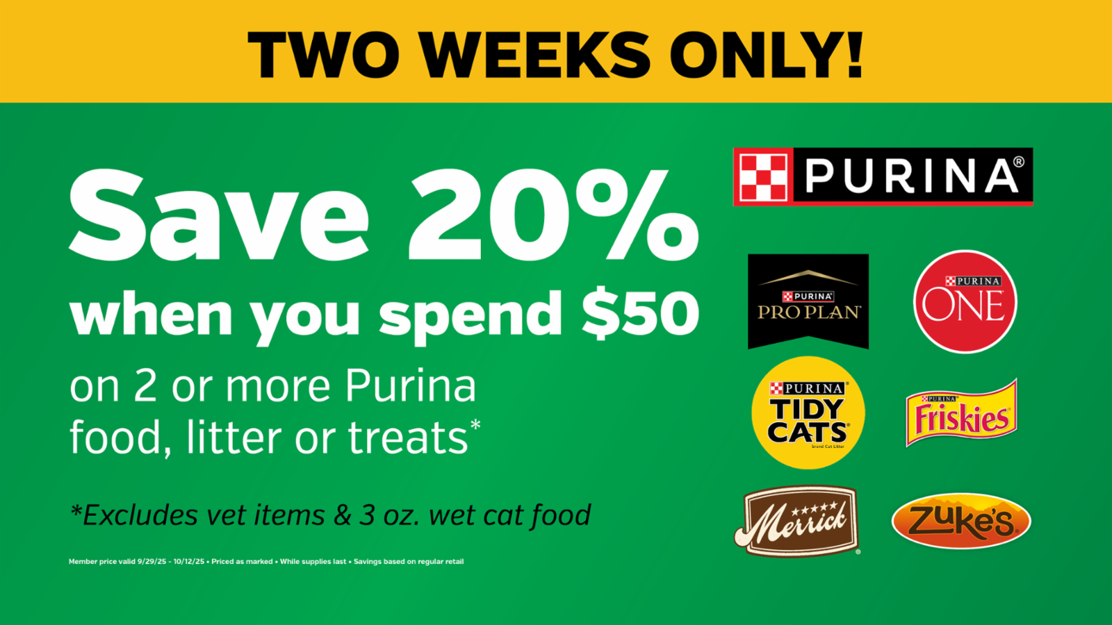 Save 20% When You Spend $50 at Pet Supplies Plus! (See details for more). icon