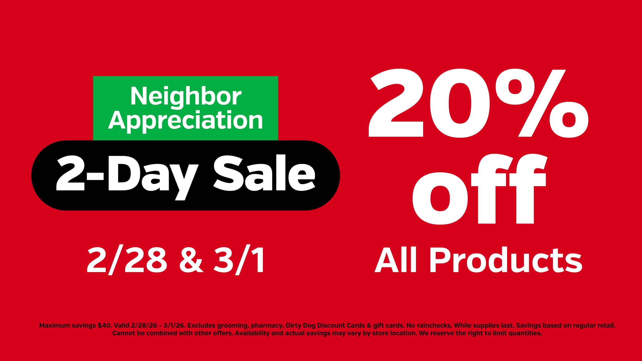 Neighbor Appreciation 2-Day Sale at Pet Supplies Plus! icon