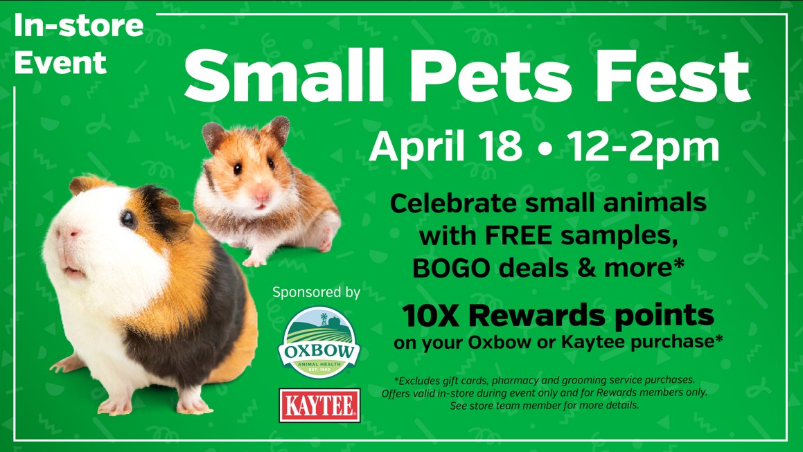Small Pets Fest event at Pet Supplies Plus on April 18th! icon